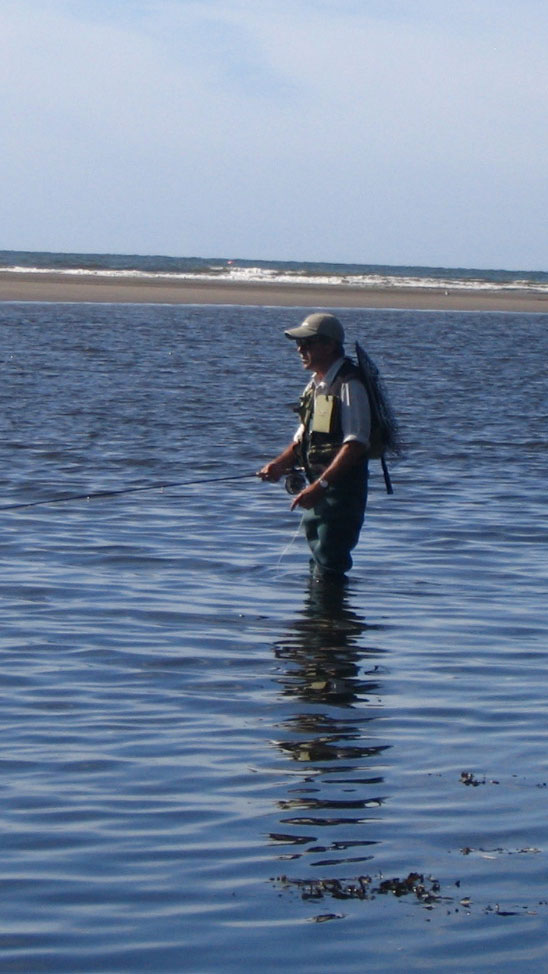 John Holt Fishing in the Sea off Cardigan